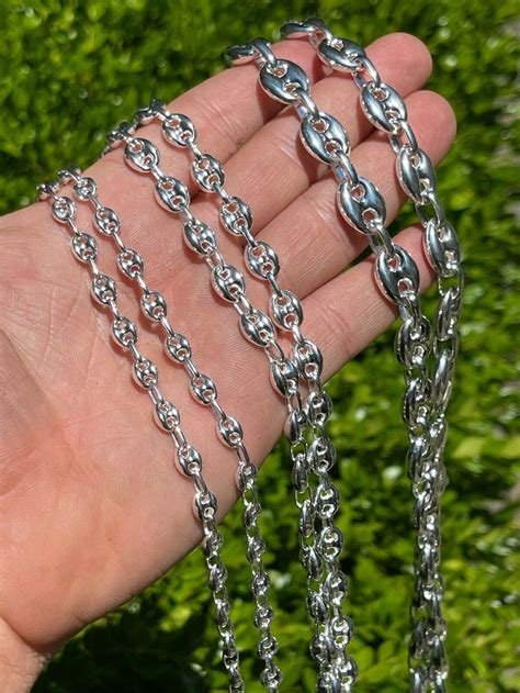 puffed gucci link chain silver|diamond cut gucci link chain.